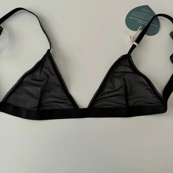 NWT Nat’v Basics Darling Shine Mesh Bralette Black size Large - Picture 5 of 9
